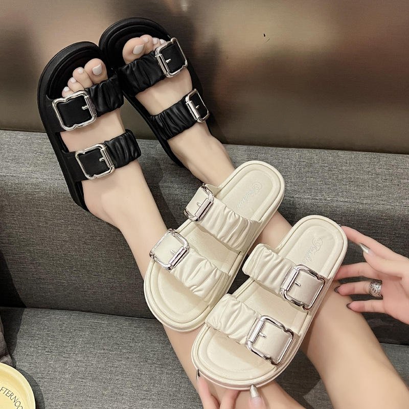Wholesale Price Summer Women Versatile Sandals Round Toe Soft Sole PVC EVA Open Toe Outdoor Beach Slippers With Straps