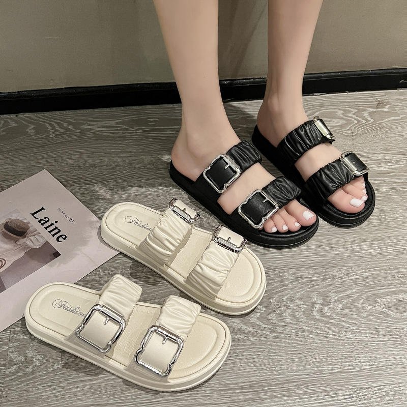 Wholesale Price Summer Women Versatile Sandals Round Toe Soft Sole PVC EVA Open Toe Outdoor Beach Slippers With Straps