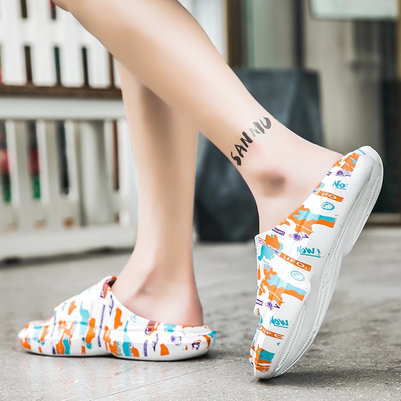 Non-Slip Indoor Home Slippers Open Toe Soft Platform Slides for Summer Breathable Lightweight Hard-Wearing Anti-Slippery Feature