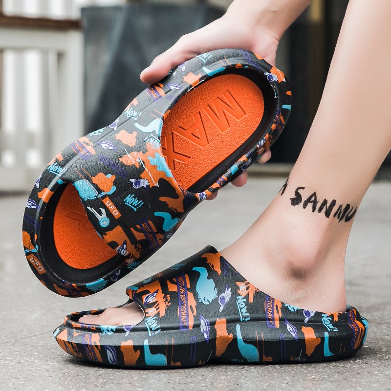 Non-Slip Indoor Home Slippers Open Toe Soft Platform Slides for Summer Breathable Lightweight Hard-Wearing Anti-Slippery Feature