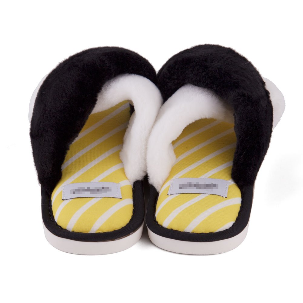 Fashion Woman Slide Slippers Soft Sole Fluffy Fuzzy Indoor Plush Faux Fur Cross Strap Winter Slippers