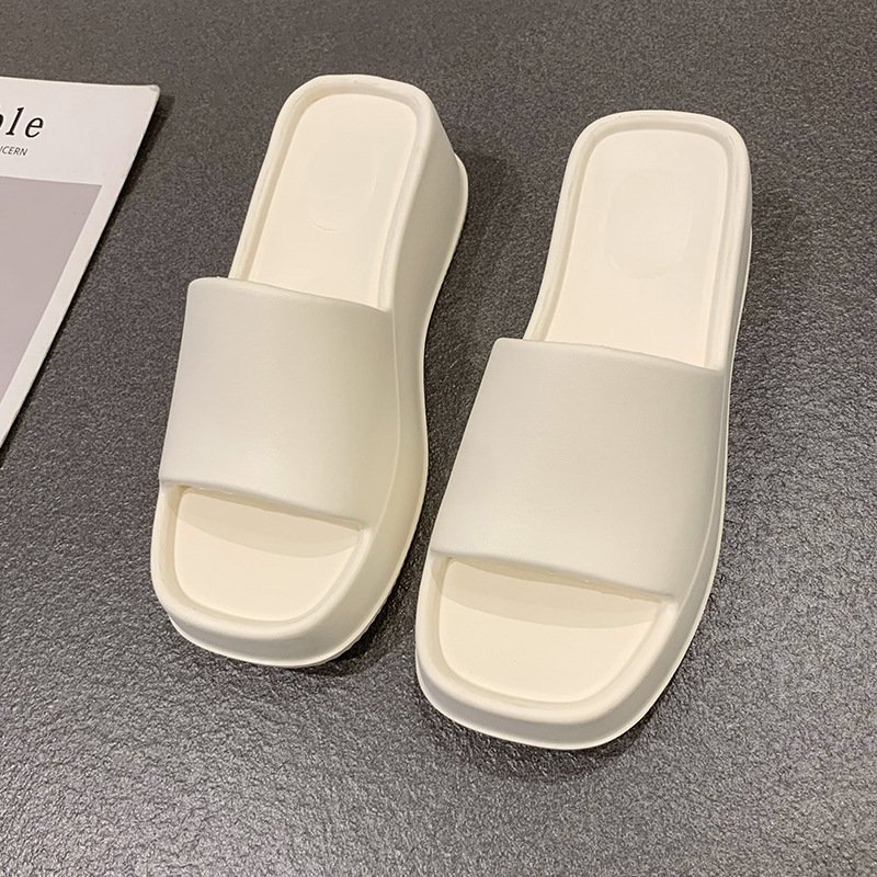 Fashion women thick slides slippers slides slippers anti-slippery lady beach jelly slides slippers black