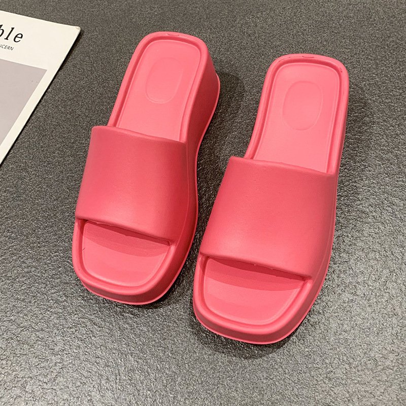 Fashion women thick slides slippers slides slippers anti-slippery lady beach jelly slides slippers black