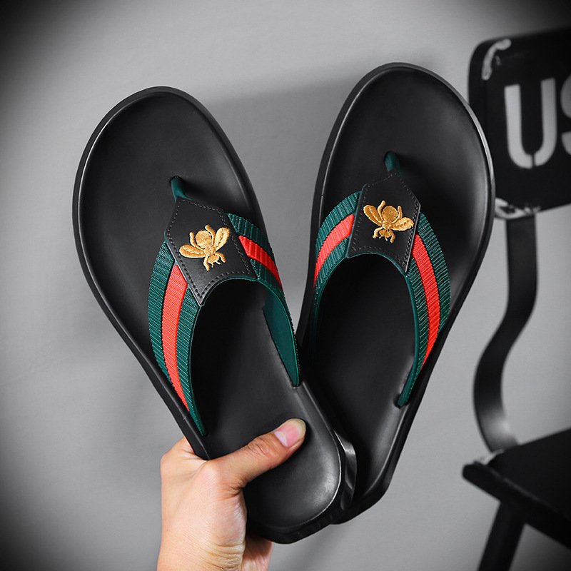 Summer Casual Flat Slide Slippers Outdoor Beach PVC EVA Soft Sole Anti-Slip Men Flip Flops Slippers