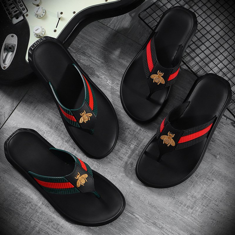 Summer Casual Flat Slide Slippers Outdoor Beach PVC EVA Soft Sole Anti-Slip Men Flip Flops Slippers