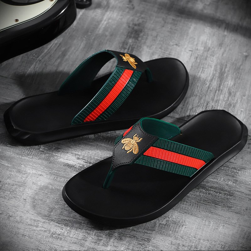 Summer Casual Flat Slide Slippers Outdoor Beach PVC EVA Soft Sole Anti-Slip Men Flip Flops Slippers