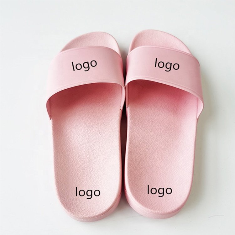 Good quality soft flat sole men slippers multiple colours custom logo slides big size indoor house anti-slip pvc flip-flops
