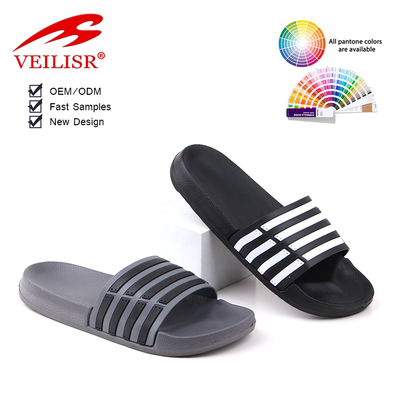 Factory Direct Custom Designer Slides Stripes Waterproof Man Flat Slipper Eva Mens Sandals Chancletas De Hombre Slippers For Men
