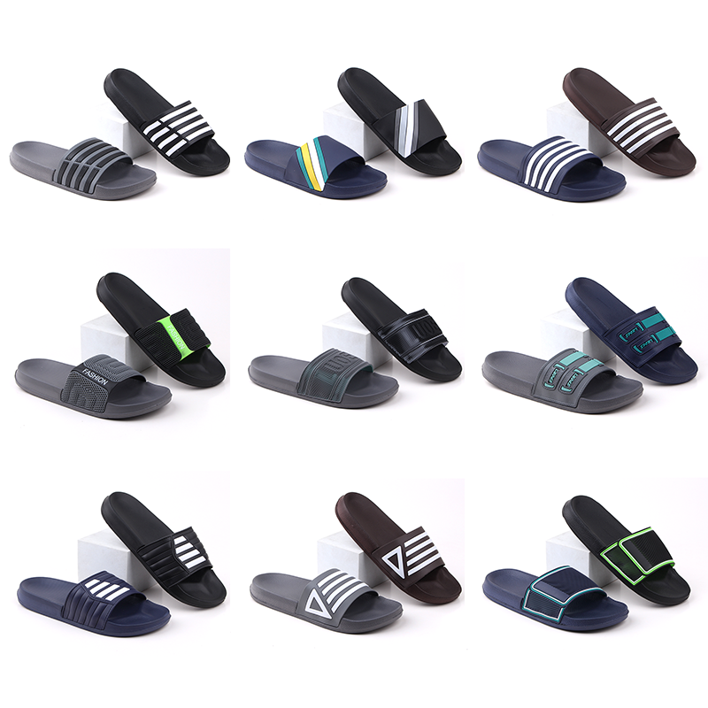 Factory Direct Custom Designer Slides Stripes Waterproof Man Flat Slipper Eva Mens Sandals Chancletas De Hombre Slippers For Men