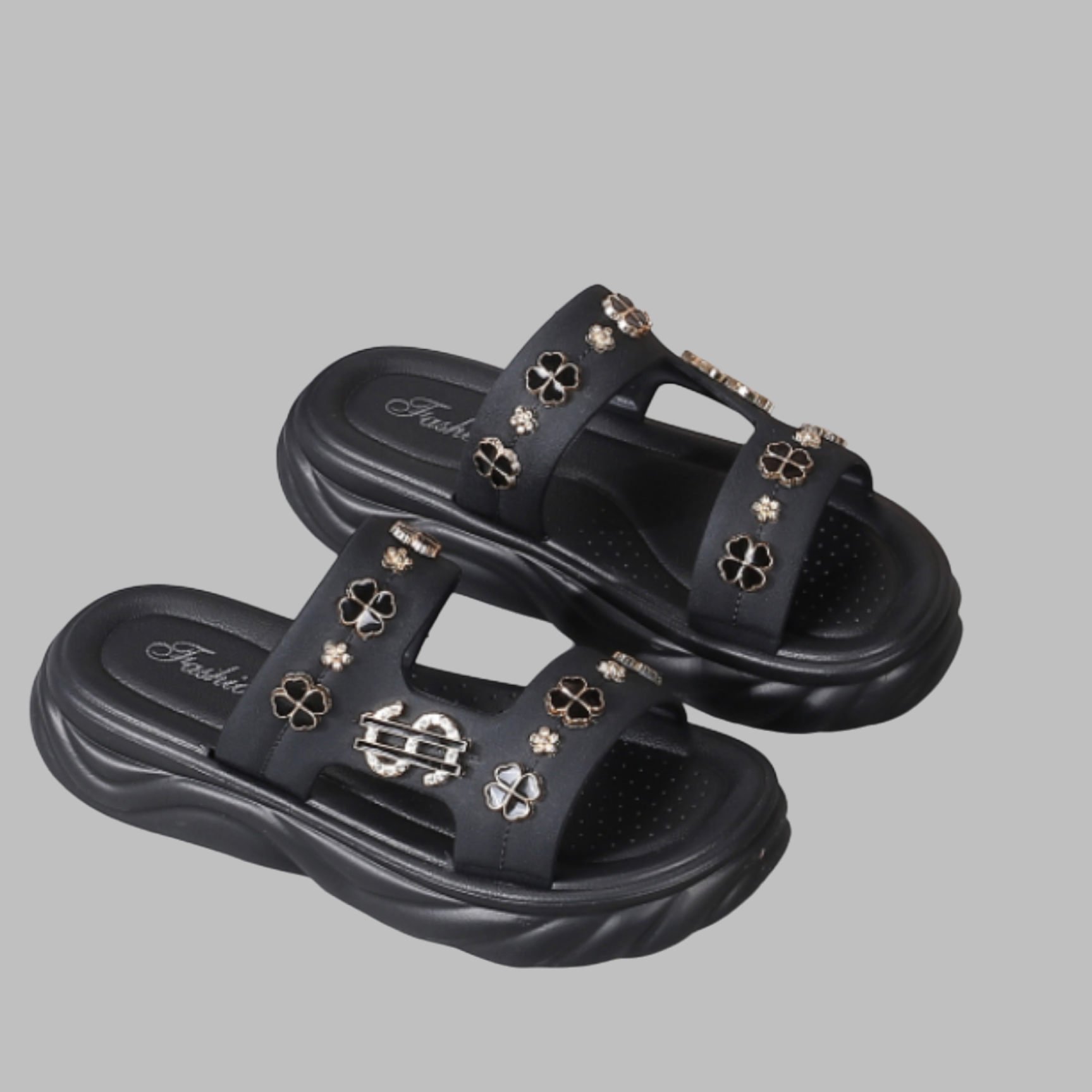 Women Summer Platform Sandals Trendy French-Style Outdoor Slide Slippers Comfortable High-End Design