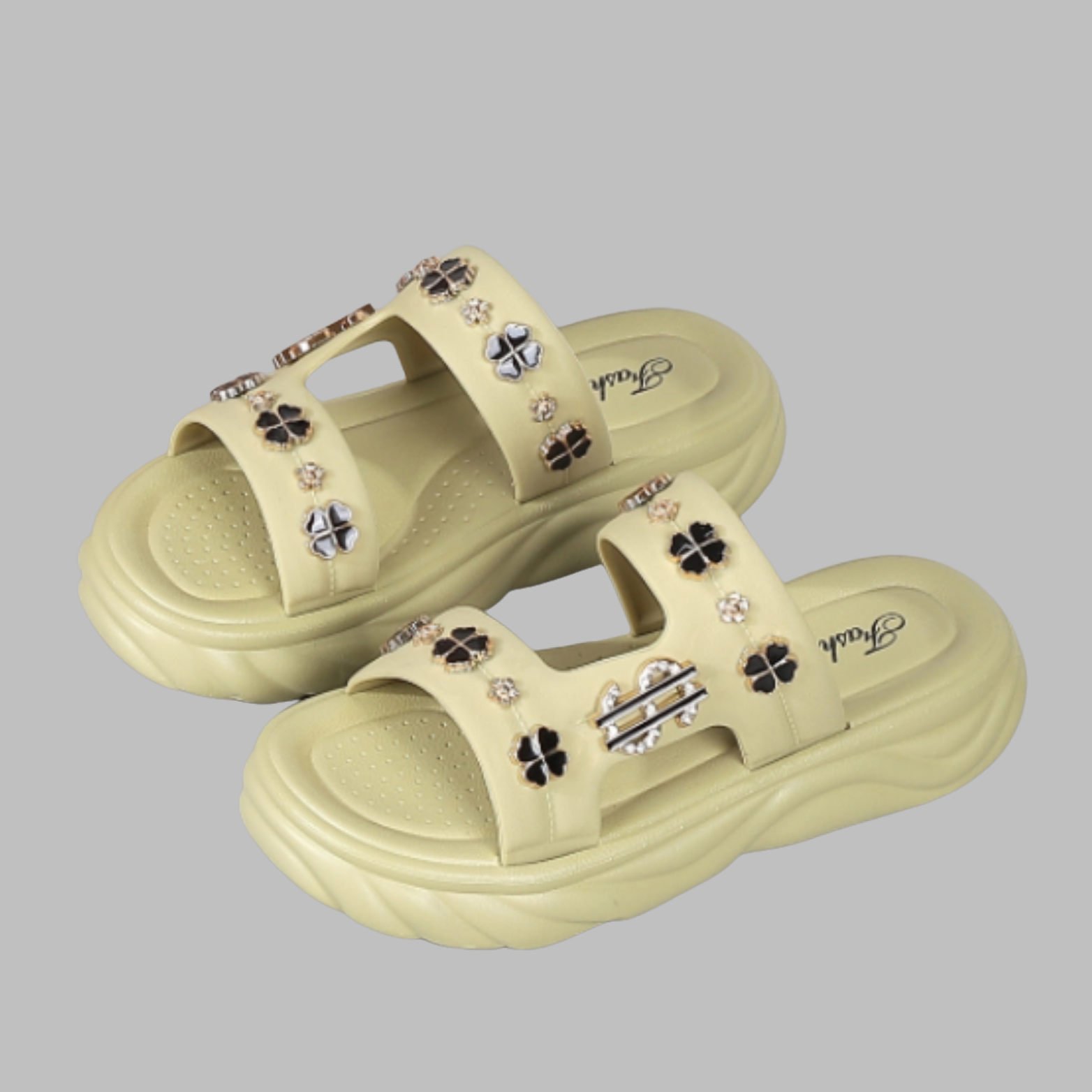 Women Summer Platform Sandals Trendy French-Style Outdoor Slide Slippers Comfortable High-End Design