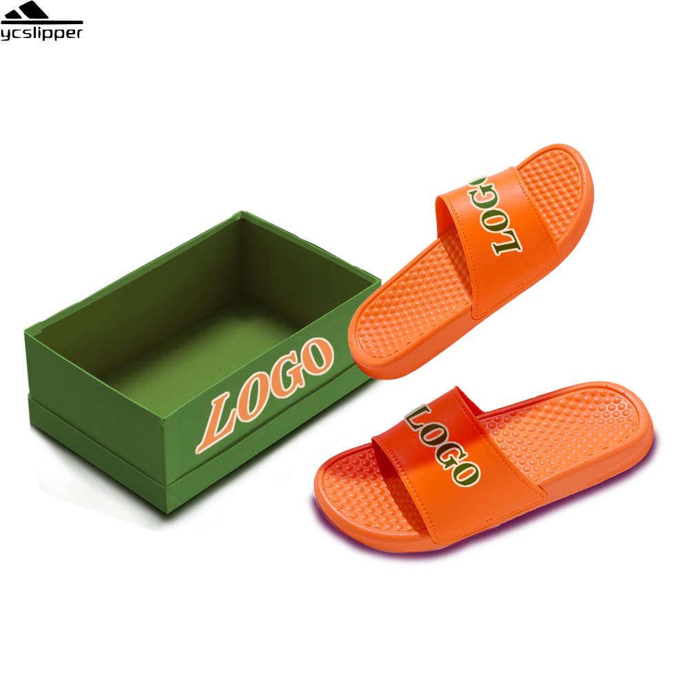 Custom private label men ladies unisex pvc slip on slides slippers sandals custom logo massage slides for women