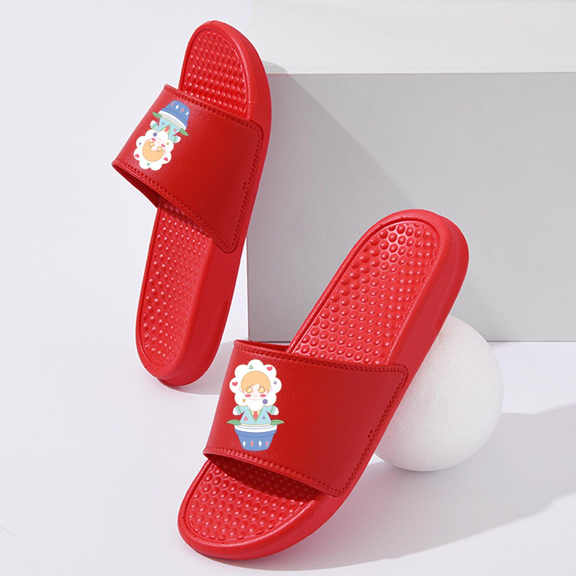 Custom private label men ladies unisex pvc slip on slides slippers sandals custom logo massage slides for women