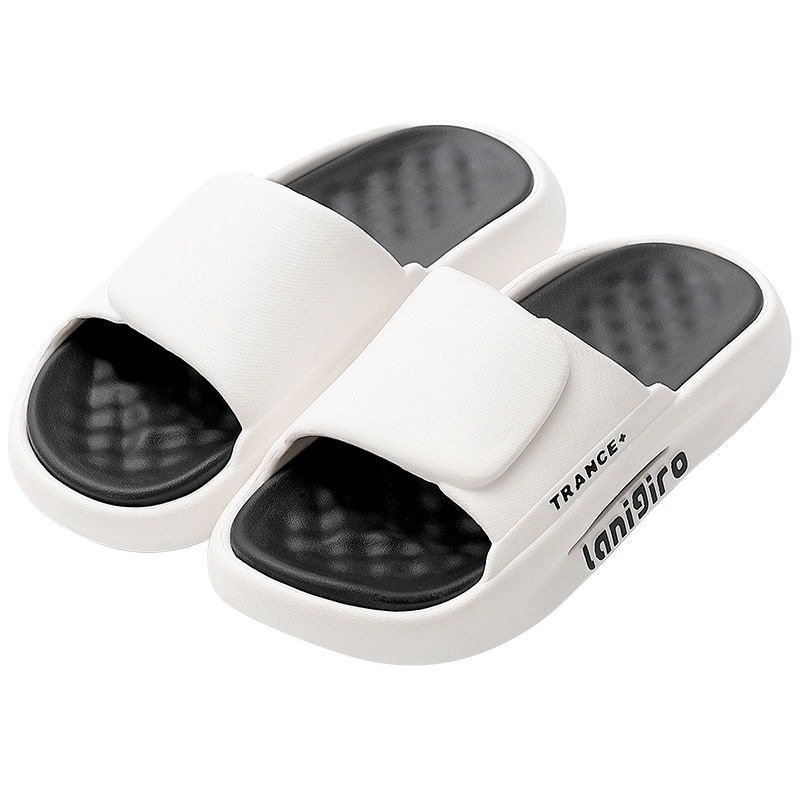Fashion Outside Beach Slippers Summer Flip Flops Solid Sandals Thick Non-Slip Sole Bathroom Slippers for men