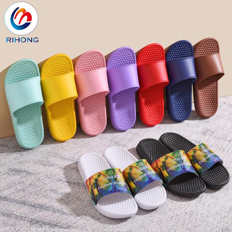 best selling comfortable summer beach indoor sandal embossed custom logo for women slides slippers 2024