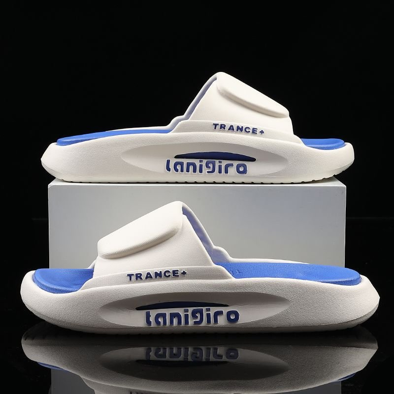 Plus Size Custom Logo Slides Slippers for men Manufacturer Super Soft Air Cushion 3D Rubber Footwear Mens designer With Logo Box