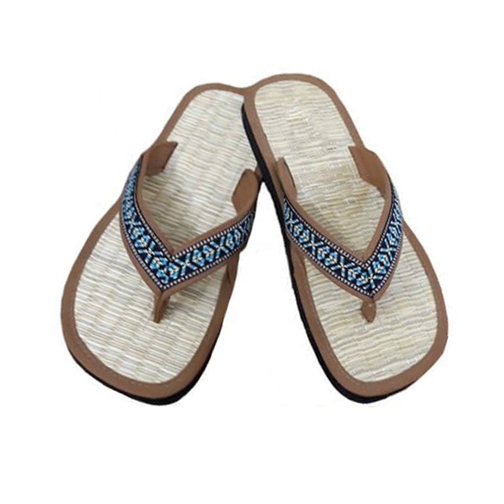 Huong Que DCQ-02 Cinnamon Seagrass Slippers Casual Slides for Beach Summer PVC Insole Massage Feature Upper Position Sandals