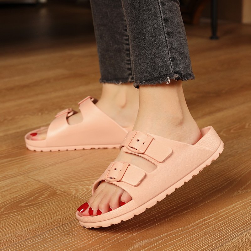 Wholesale flip flops Unisex platform slides slippers Double-buckle Adjustable Strap Size Pillow Slippers