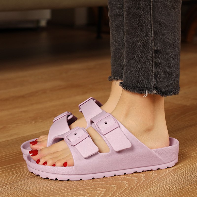 Wholesale flip flops Unisex platform slides slippers Double-buckle Adjustable Strap Size Pillow Slippers