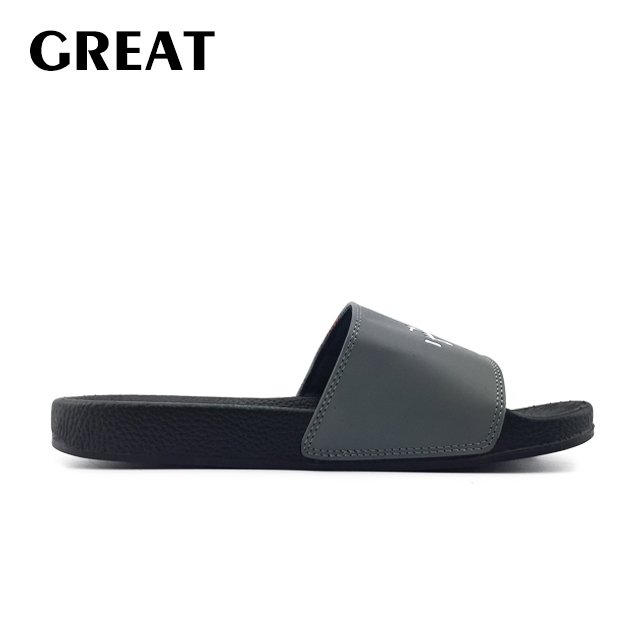 Greatshoe custom logo men slides plain sandals black PVC slippers women sports slide sandal for men