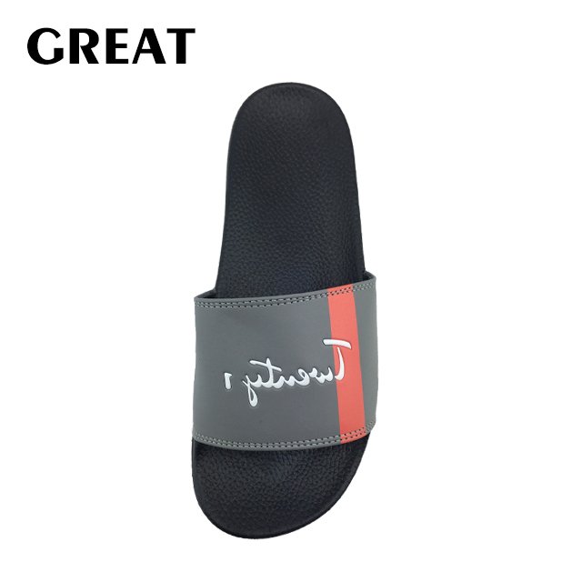 Greatshoe custom logo men slides plain sandals black PVC slippers women sports slide sandal for men