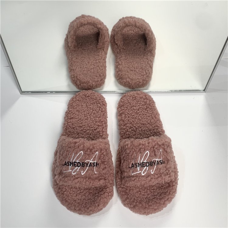 designer sandals OEM custom logo outdoor fuzzy fur slippers for women and ladies furry female slides footwear sandals for women In Best Material