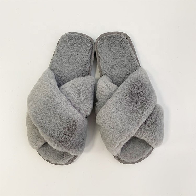 Cheap Wholesale Custom Fall Winter Women's Pink Fluffy House Slides Indoor Furry Slippers, Home Fur Sandals For Women Ladies