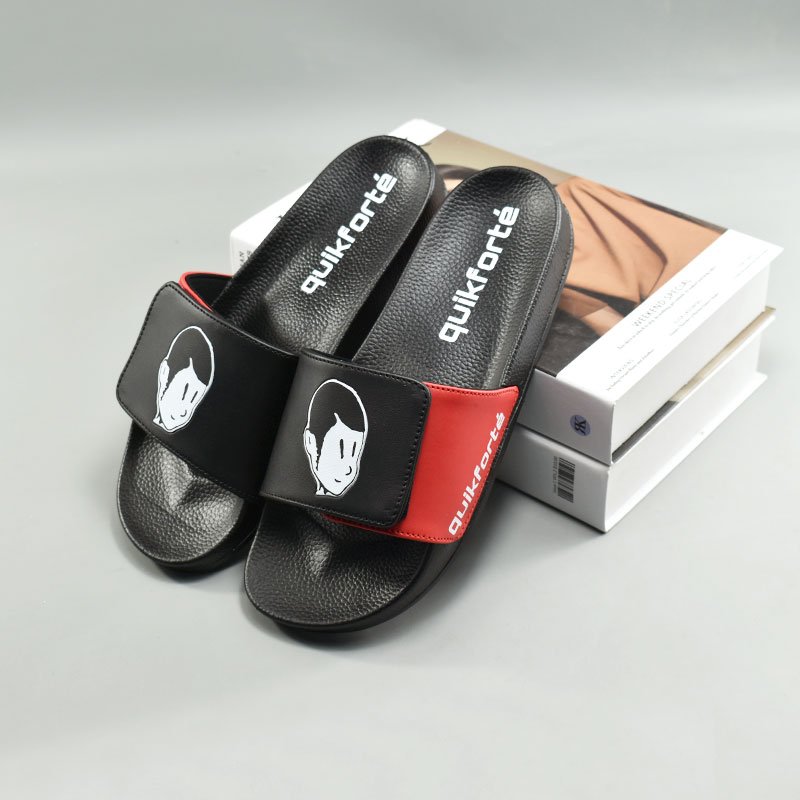 Soft PU Upper Designer Sandals Custom Blank Plain Slides with Logo Men Magic Tape Slides Slippers