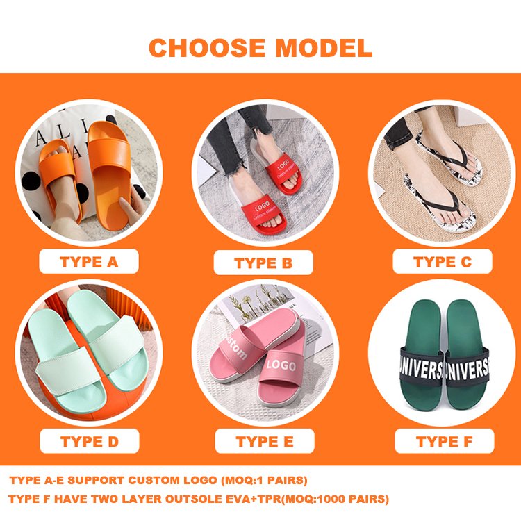 Wholesale Summer Unisex Designer Printed Logo EVA PVC Sole Female Kid Man Sandals House Home Custom Slides Slippers For Men