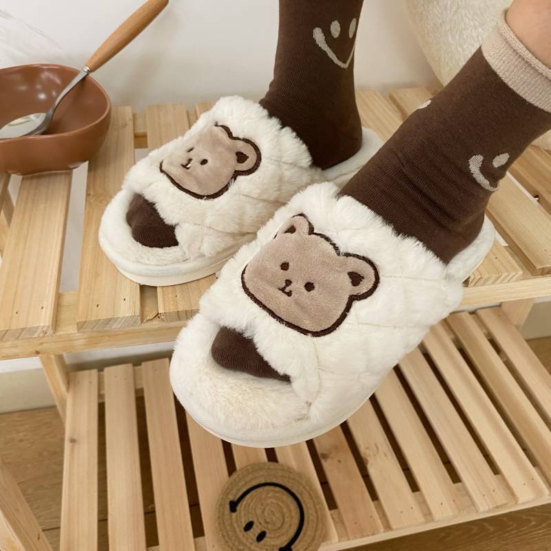 Fluffy EVA Kid Flip-Flops Home Slides Slippers For Women Men Fashion Fur Ladies Hotel Slippers Unisex