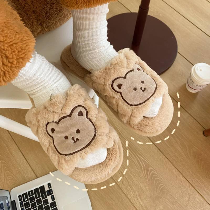 Fluffy EVA Kid Flip-Flops Home Slides Slippers For Women Men Fashion Fur Ladies Hotel Slippers Unisex
