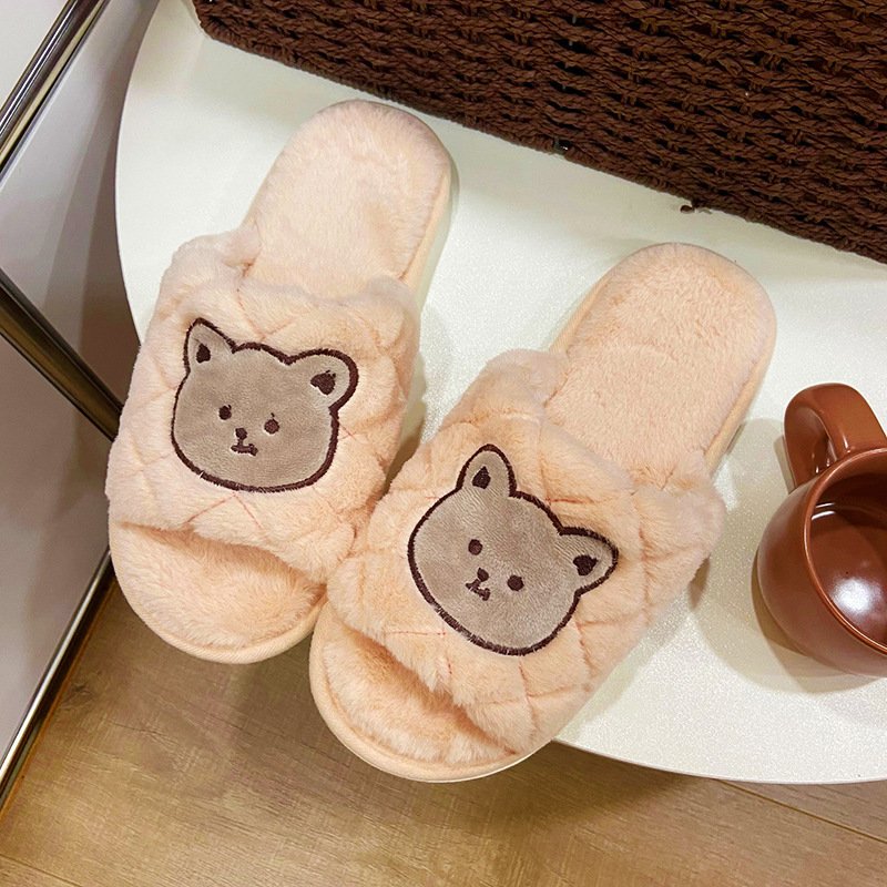 Fluffy EVA Kid Flip-Flops Home Slides Slippers For Women Men Fashion Fur Ladies Hotel Slippers Unisex