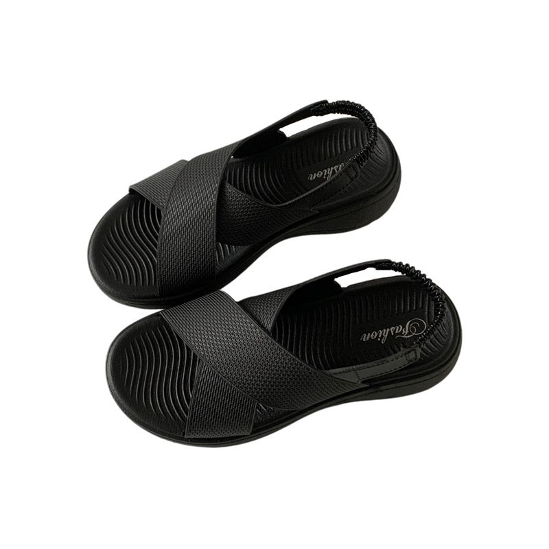 Heli Shark New Pure Color Platform Sandals for Men and Women Summer Outdoor Flat Slides for Winter and Spring