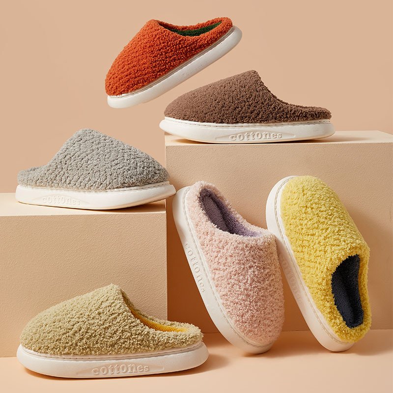 Comfortable high quality fur indoor slipper custom soft plush warm winter home slide slippers