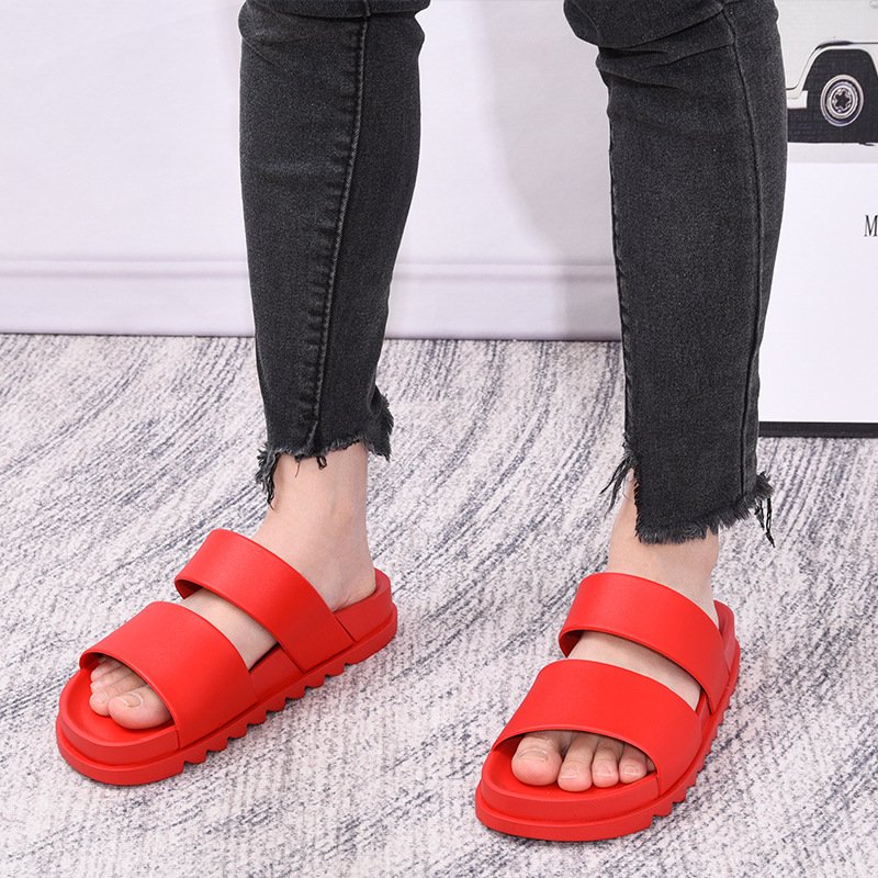 Thick Sole PVC Slide Slippers Double Straps Super Comfort And Durable Slippers