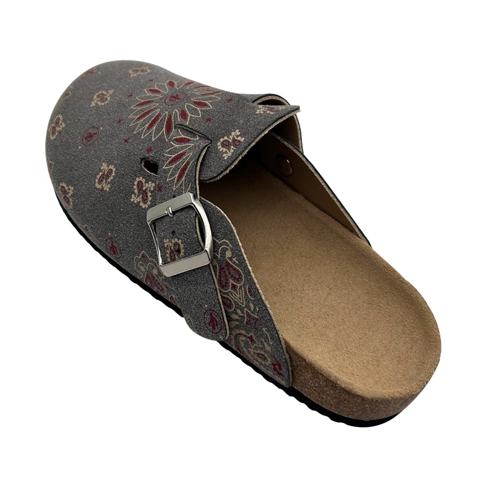 Custom Half-pack Cork Slippers Drag Slides Autumn Winter Closed Toe Customized Buckle Flat Bottom Slides Clogs Slippers