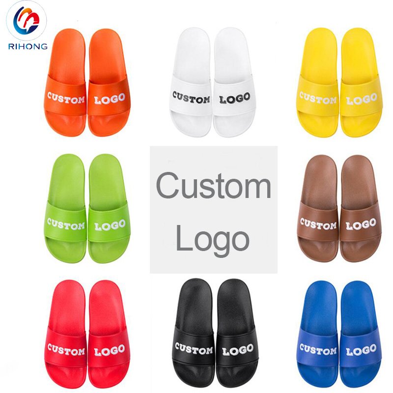 2024 promotion summer slipper durable quality 3d logo footwear black bottom designer custom oem slide sandal