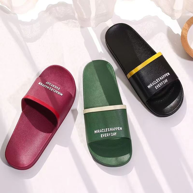 Men's Essential Slide Slippers Anti-Slip striped and EVA Upper Slipper Platform for Beach and Indoor Use for Summer Slipper