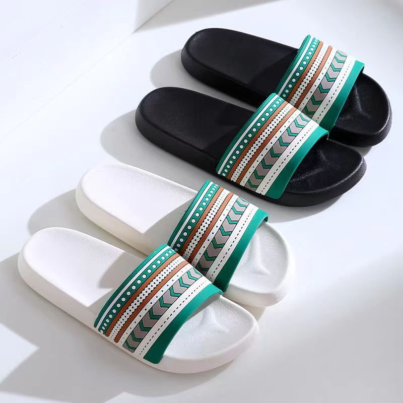 Men's Essential Slide Slippers Anti-Slip striped and EVA Upper Slipper Platform for Beach and Indoor Use for Summer Slipper