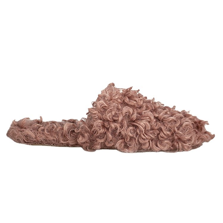 High Quality Customized Women's Faux Fur Slippers Fashion Soft Indoor Summer Slippers with Warm Anti-Slippery Rubber Insole