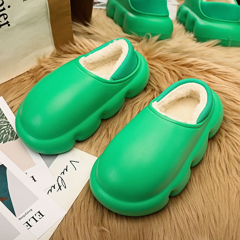 Custom logo fur men and women green luxury winter warm house sandals cozy sports casual home unisex plush furry Slippers slides