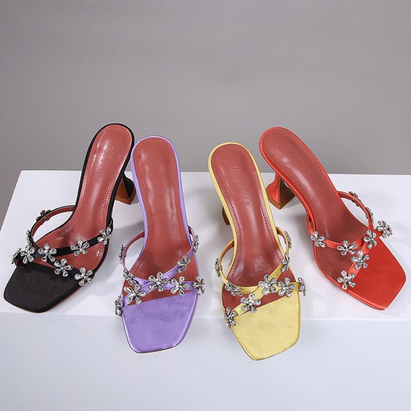 Chaussures-Femm Talon Female Shoes Thong Heels Fashion 2023 Summer Women Slipper Sandals