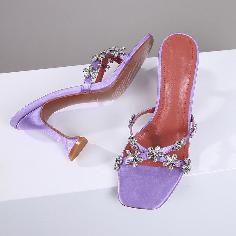 Chaussures-Femm Talon Female Shoes Thong Heels Fashion 2023 Summer Women Slipper Sandals