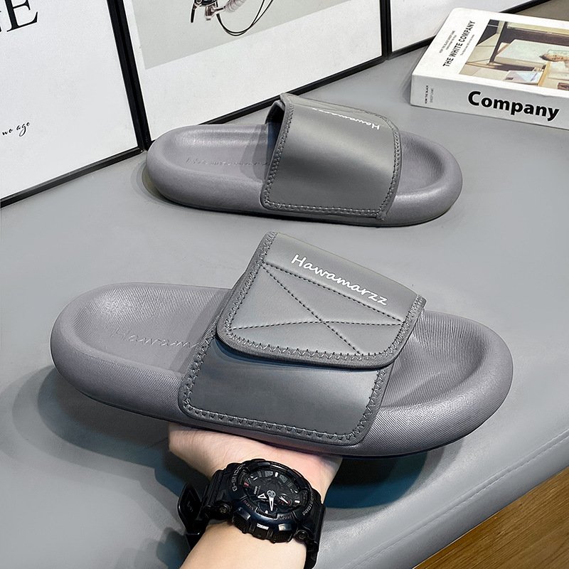 Wholesale Custom Men's Slippers Outdoor Fashion Slide Sandals in Different Colors for Beach Use with EVA Insoles