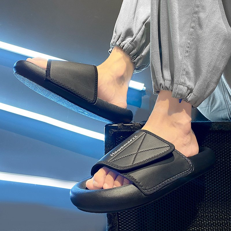 Wholesale Custom Men's Slippers Outdoor Fashion Slide Sandals in Different Colors for Beach Use with EVA Insoles