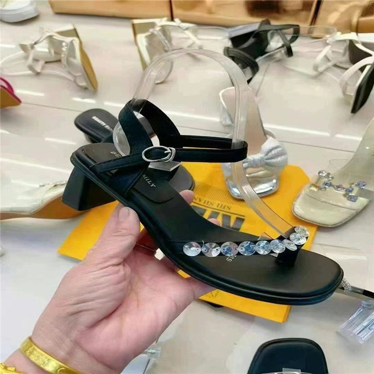 Luxury Fashion Women high heel Sandals Slippers Mix Design Breathable Mesh Lining for Summer Factory Direct Sales