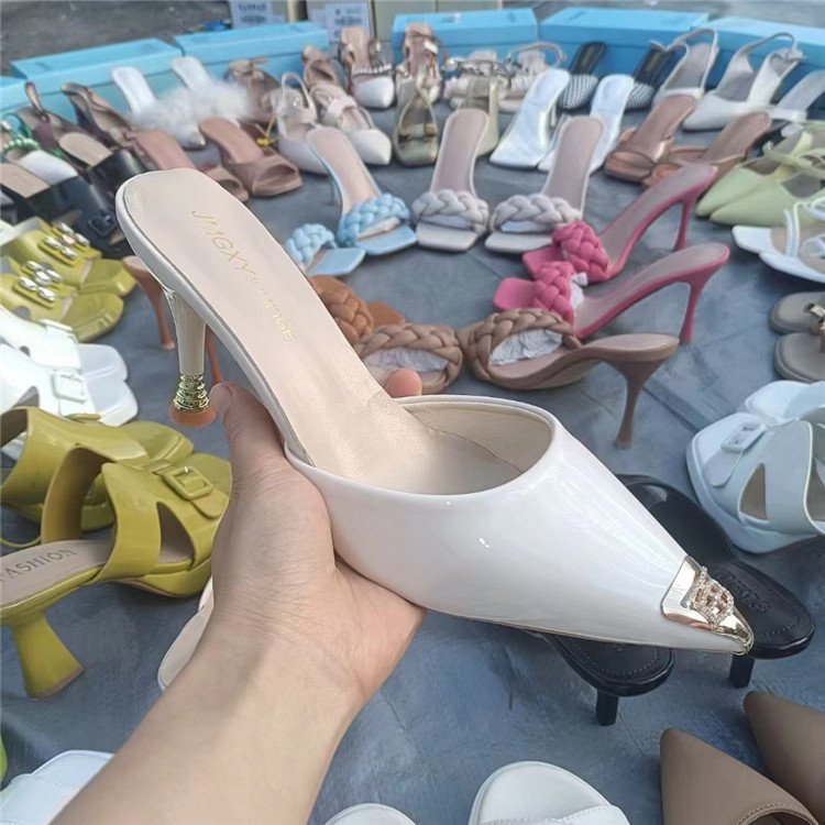 Luxury Fashion Women high heel Sandals Slippers Mix Design Breathable Mesh Lining for Summer Factory Direct Sales