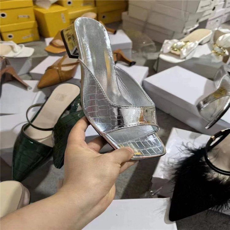 Luxury Fashion Women high heel Sandals Slippers Mix Design Breathable Mesh Lining for Summer Factory Direct Sales