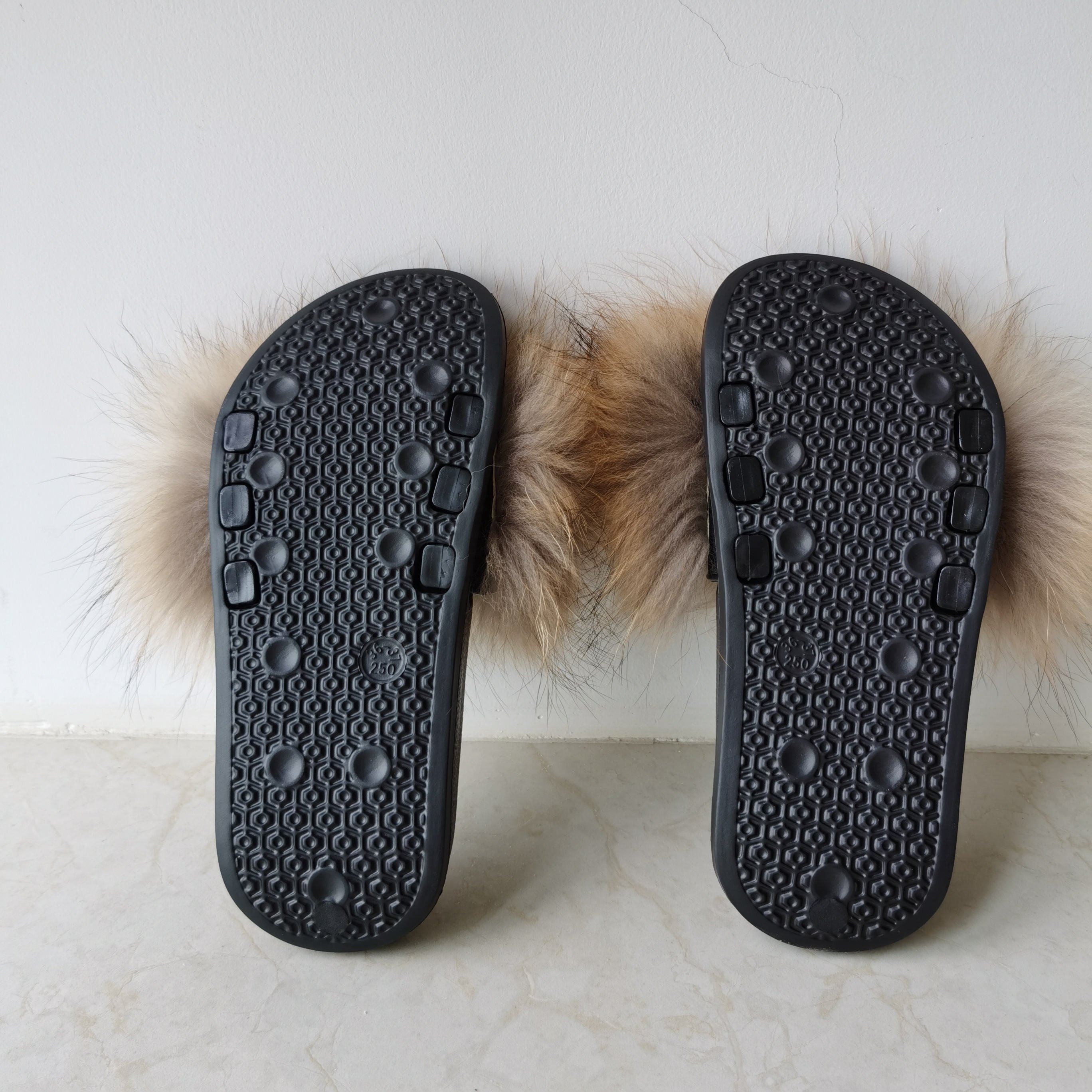36-45 Summer Women Real Fox Fur Slippers Fur Slides Female Indoor Flip Flops Casual Fur Sandals Fluffy Plush Shoes