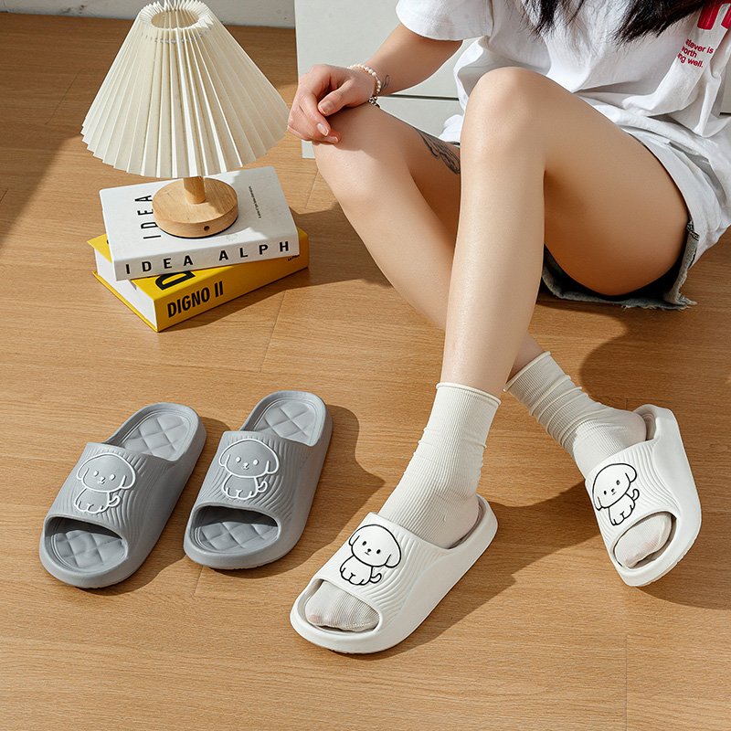 Cute Dog EVA Slippers High Quality Light Weight Indoor & Outdoor Slides Slippers Non-slip Shoes for Men and Women Women's Shoes